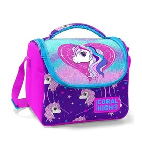 Coral High 11856 Kids Mor Pembe Unicorn Desenli Simli Thermo Beslenme Çantası