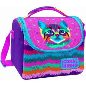 Coral High 11859 Mor Pembe Kedi Desenli Thermo Beslenme Çantası