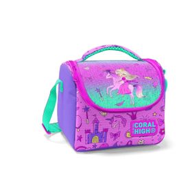 Coral High 11863 Kids Açık Pembe Mor Unicornlu Prenses Desenli Thermo Beslenme Çantası