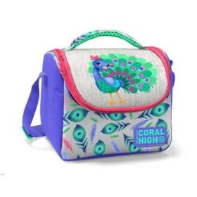 Coral High 11869 Gümüş Lavanta Tavus Kuşu Desenli Thermo Beslenme Çantası