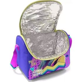 Coral High 11871 Kids Lavanta Turkuaz Kulaklıklı Kız Desenli Thermo Beslenme Çantası