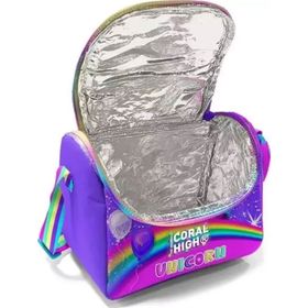 Coral High 11873 Kids Mor Pembe Simli Unicorn Desenli Thermo Beslenme Çantası