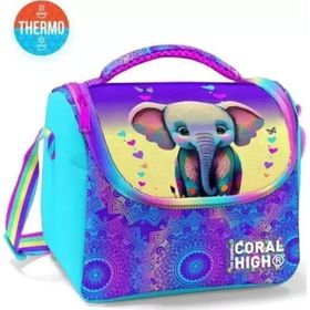 Coral High 11883 Kids Pembe Turkuaz Fil Desenli Thermo Beslenme Çantası