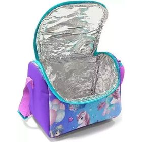 Coral High 11890 Kids Mor Pembe Unicorn Deniz Kızı Desenli Thermo Beslenme Çantası