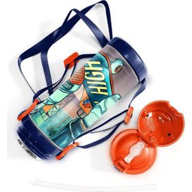 Coral High 11923 500 ml Kids Civit Neon Turuncu Kaykay Desenli Pipetli Çelik Termos