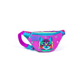 Coral High 12632 Kids Mor Pembe Kedi Desenli Bel Çantası