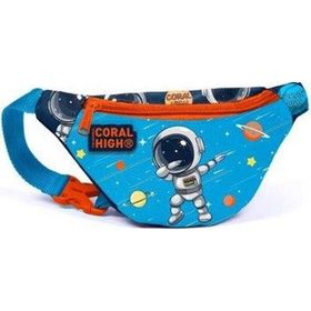 Coral High 12640 Kids Lacivert Mavi Astronot Desenli Bel Çantası