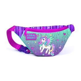 Coral High 12641 Kids Mor Su Yeşili Unicorn Desenli Bel Çantası
