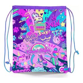Coral High 12648 Kids Grafiti Desenli İpli Büzgülü Sırt Çantası