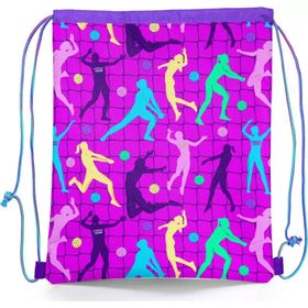 Coral High 12649 Kids Pembe Mor Voleybol Desenli İpli Büzgülü Sırt Çantası