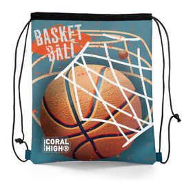 Coral High 12653 Kids Nefti Turuncu Basketbol Desenli İpli Büzgülü Sırt Çantası