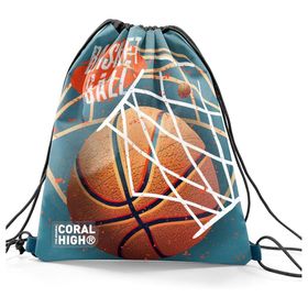 Coral High 12653 Kids Nefti Turuncu Basketbol Desenli İpli Büzgülü Sırt Çantası