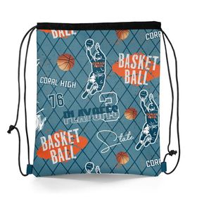 Coral High 12653 Kids Nefti Turuncu Basketbol Desenli İpli Büzgülü Sırt Çantası