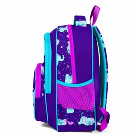 Coral High 14411 Kids Mor Pembe Fil Desenli Üç Bölmeli Okul Sırt Çantası