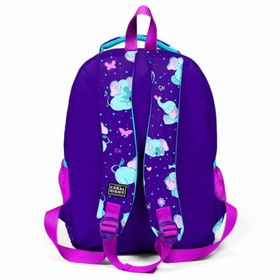 Coral High 14411 Kids Mor Pembe Fil Desenli Üç Bölmeli Okul Sırt Çantası