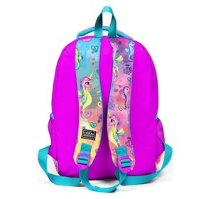 Coral High 14412 Kids Pembe Rengarenk Denizatı Desenli Üç Bölmeli Okul Sırt Çantası