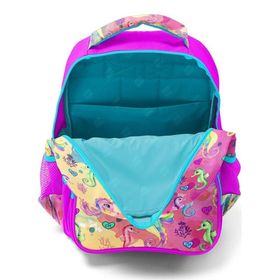 Coral High 14412 Kids Pembe Rengarenk Denizatı Desenli Üç Bölmeli Okul Sırt Çantası
