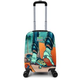Coral High 16742 Kids Çivit Neon Turuncu Kaykay Desenli Çocuk Valizi