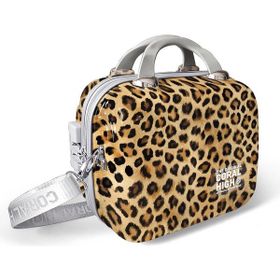 Coral High 16844 Kahverengi Leopar Desenli Omuz Askılı PC Makyaj Çantası