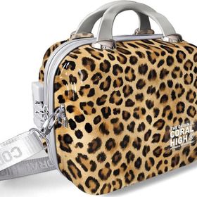 Coral High 16844 Kahverengi Leopar Desenli Omuz Askılı PC Makyaj Çantası