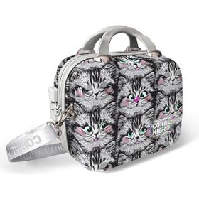 Coral High 16899 Kedi Desenli Omuz Askılı PC Makyaj Çantası