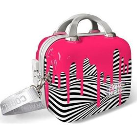 Coral High 16902 Pembe Siyah Beyaz Desenli Omuz Askılı PC Makyaj Çantası
