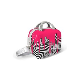 Coral High 16902 Pembe Siyah Beyaz Desenli Omuz Askılı PC Makyaj Çantası