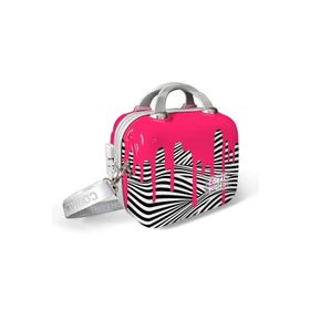 Coral High 16902 Pembe Siyah Beyaz Desenli Omuz Askılı PC Makyaj Çantası