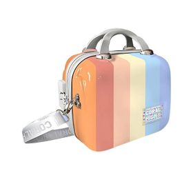Coral High 16903 Renkli Çizgili Omuz Askılı PC Makyaj Çantası