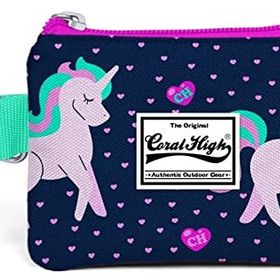 Coral High 21720 Kids Lacivert Pembe Unicorn Desenli Bozuk Para Çantası