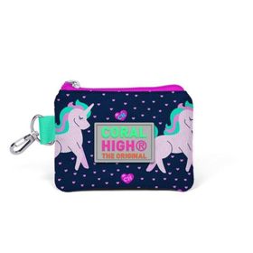 Coral High 21720 Kids Lacivert Pembe Unicorn Desenli Bozuk Para Çantası