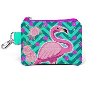 Coral High 21757 Yeşil Pembe Kız Çocuk Kids Flamingo Desenli Bozuk Para Çantası