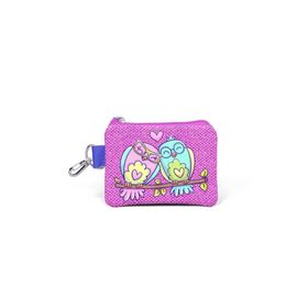 Coral High 21794 Kids Lavanta Açık Pembe Baykuş Desenli Simli Bozuk Para Çantası