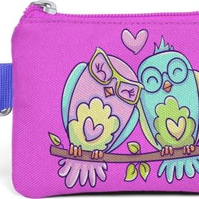 Coral High 21794 Kids Lavanta Açık Pembe Baykuş Desenli Simli Bozuk Para Çantası