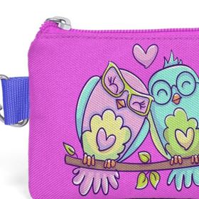 Coral High 21794 Kids Lavanta Açık Pembe Baykuş Desenli Simli Bozuk Para Çantası