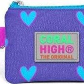 Coral High 21806 Kids Lavanta Kalp Desenli Bozuk Para Çantası