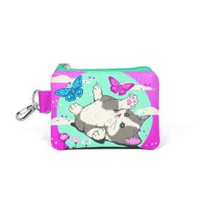Coral High 21807 Kids Su Yeşili Pembe Kedi Desenli Bozuk Para Çantası