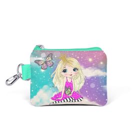 Coral High 21833 Kids Pembe Su Yeşili Unicornlu Kız Desenli Bozuk Para Çantası