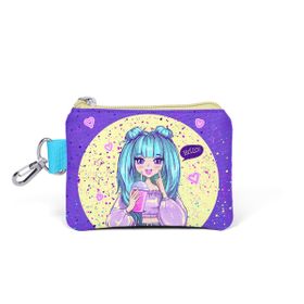 Coral High 21835 Kids Mor Pembe Anime Kız Desenli Bozuk Para Çantası