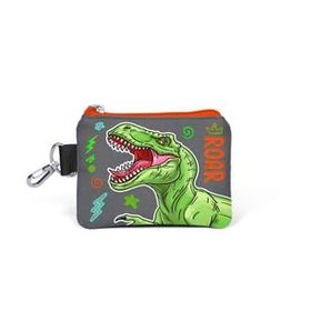 Coral High 21844 Kids Siyah Gri Dinozor Desenli Bozuk Para Çantası