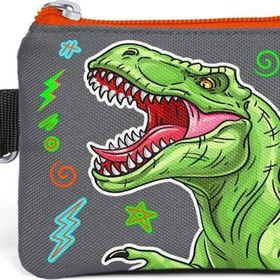Coral High 21844 Kids Siyah Gri Dinozor Desenli Bozuk Para Çantası