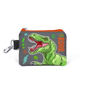 Coral High 21844 Kids Siyah Gri Dinozor Desenli Bozuk Para Çantası