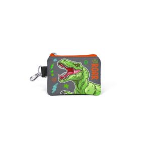 Coral High 21844 Kids Siyah Gri Dinozor Desenli Bozuk Para Çantası