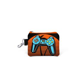 Coral High 21846 Kids Gri Turuncu Gamer Desenli Bozuk Para Çantası