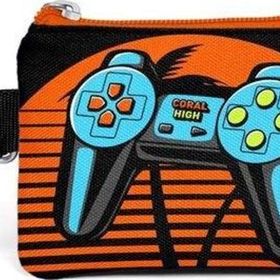 Coral High 21846 Kids Gri Turuncu Gamer Desenli Bozuk Para Çantası