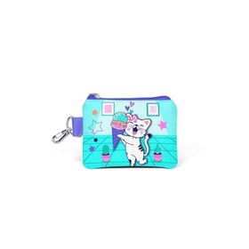 Coral High 21880 Kids Turkuaz Pembe Dondurmalı Kedi Desenli Para Çantası