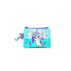 Coral High 21880 Kids Turkuaz Pembe Dondurmalı Kedi Desenli Para Çantası