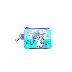 Coral High 21880 Kids Turkuaz Pembe Dondurmalı Kedi Desenli Para Çantası