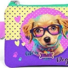 Coral High 21881 Kids Sarı Pembe Sevimli Köpek Desenli Para Çantası