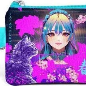 Coral High 21882 Kids Mor Pembe Anime Kedi Desenli Bozuk Para Çantası